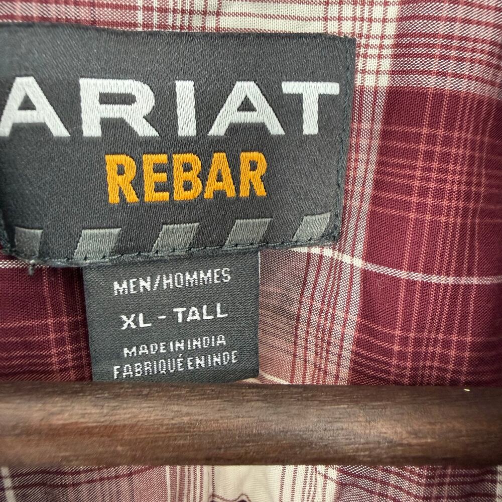 Ariat Rebar Plaid Work Shirt XL Tall - Picture 3 of 6